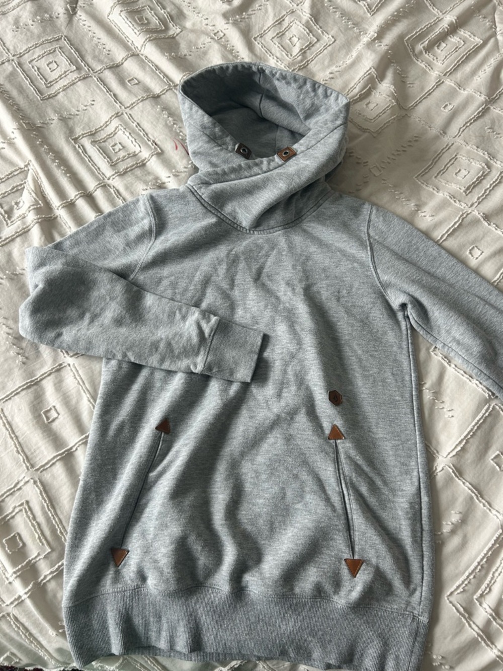 Volcom Light Gray Pullover Ski Hoodie